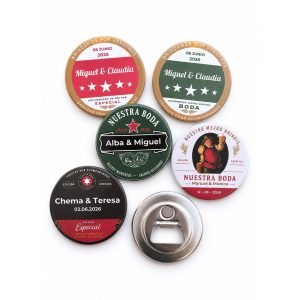 Abrebotellas magnéticos personalizados para bodas